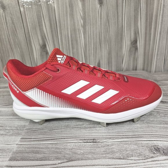 Adidas Icon 7 Boost Baseball Metal Cleats-White/Red-S23861- Men\'s Size 12.5 NEW